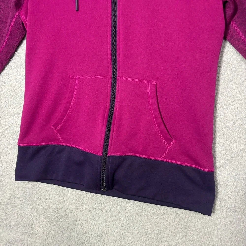 Nike Therma-FIT Womens Full Zip Hoodie Pink Purple Thumbhole Fleece Large 1647